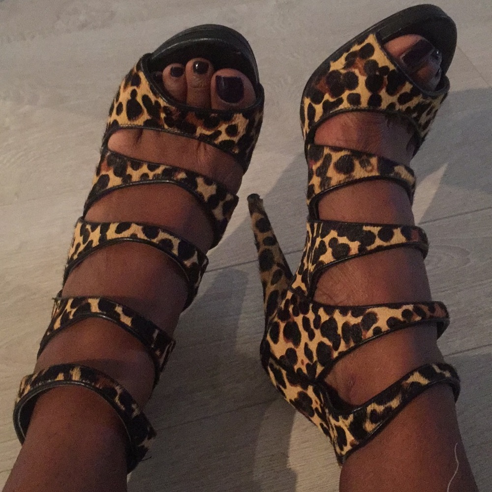 Nine West Light worn leopard heels - Sz8